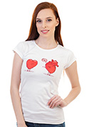 náhľad - Srdcová záležitosť biele dámske tričko