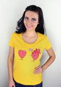 náhľad - Srdcová záležitosť žlté dámske tričko