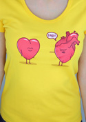 náhľad - Srdcová záležitosť žlté dámske tričko