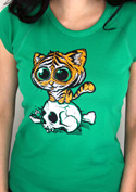náhľad - Tigrík zelené dámske tričko