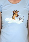 náhľad - Žirafa v oblakoch dámske tričko