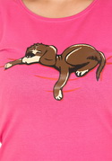 náhľad - Spiaci pes fuchsiové dámske tričko