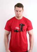 náhled - Vytočený červené pánske tričko