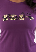 náhľad - Opica fialové dámske tričko