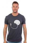náhľad - USB mozog šedé pánske tričko