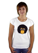 náhľad - Retro opičiak biele dámske tričko