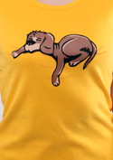 náhľad - Spiaci pes žlté dámske tričko