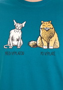 náhled - Kočka před výplatou modré pánske tričko