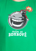 náhled - Mám se bombově zelené pánske tričko