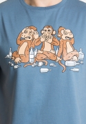 náhled - Trojnásobná opica modré pánske tričko