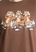 náhled - Trojnásobná opica hnedé pánske tričko