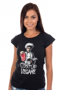 náhľad - Odstup vegane čierne dámske tričko