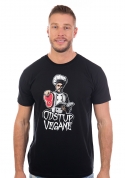 náhľad - Odstup vegane čierne pánske tričko