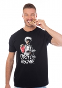 náhľad - Odstup vegane čierne pánske tričko