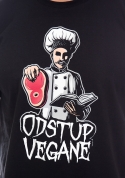 náhľad - Odstup vegane čierne pánske tričko