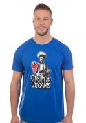 náhľad - Odstup vegane modré pánske tričko
