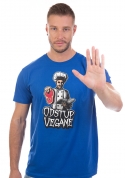 náhled - Odstup vegane modré pánske tričko