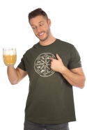 náhľad - Alkoholický kompas khaki pánske tričko