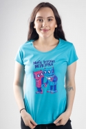 náhľad - Roboti modré dámske tričko