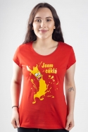 náhled - Cáklá červené dámske tričko 