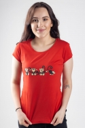 náhled - Opice červené dámske tričko 
