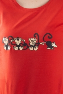 náhľad - Opice červené dámske tričko 