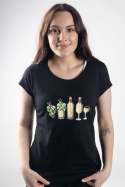 náhľad - Evolúcia bieleho vína dámske tričko