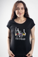 náhľad - Frutarián čierne dámske tričko 