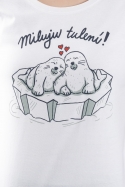 náhled - Miluju tulení biele dámske tričko