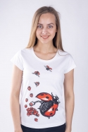 náhled - Ladybird factory biele dámske tričko 