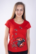 náhľad - Ladybird factory červené dámske tričko 