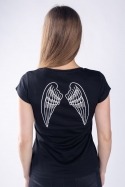 náhľad - Krídla čierne dámske tričko 