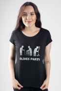náhľad - Oldies party čierne dámske tričko 
