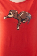 náhled - Spiaci pes červené dámske tričko 