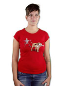 náhľad - Kostlivec červené dámske tričko