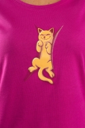 náhled - Spiace mačiatko fuchsiové dámske tričko