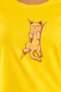 náhled - Spiace mačiatko žlté dámske tričko