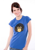 náhľad - Retro opičiak modré dámske tričko