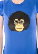 náhľad - Retro opičiak modré dámske tričko
