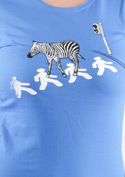 náhľad - Zebra modré dámske tričko