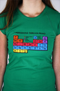 náhľad - Periodická tabuľka zelené dámske tričko