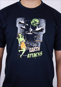náhľad - Earth Attacks tmavo modré pánske tričko
