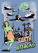 náhľad - Earth Attacks petrolejové dámske tričko
