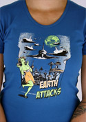 náhľad - Earth Attacks petrolejové dámske tričko
