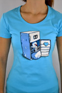 náhľad - Chladnička modré dámske tričko
