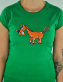 náhľad - Jednorožec zelené dámske tričko