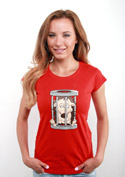 náhľad - Ježko v klietke červené dámske tričko