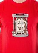 náhľad - Ježko v klietke červené pánske tričko