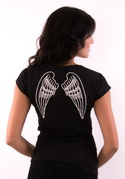 náhľad - Krídla čierne dámske tričko