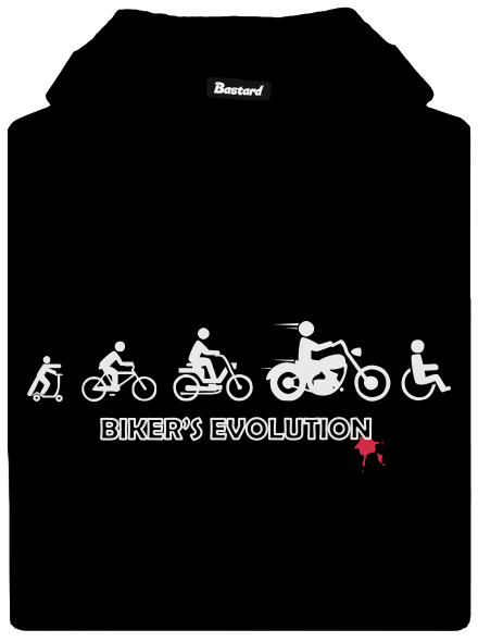 Biker’s Evolution pánska mikina klokanka Black